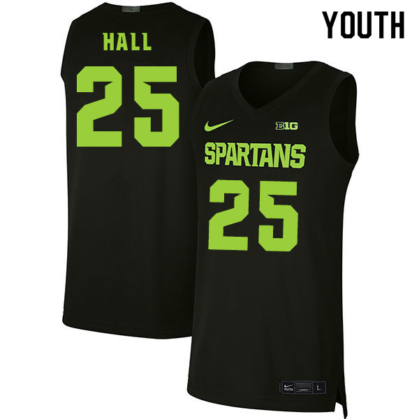 2020 Youth #25 Malik Hall Michigan State Spartans College Basketball Jerseys Sale-Black